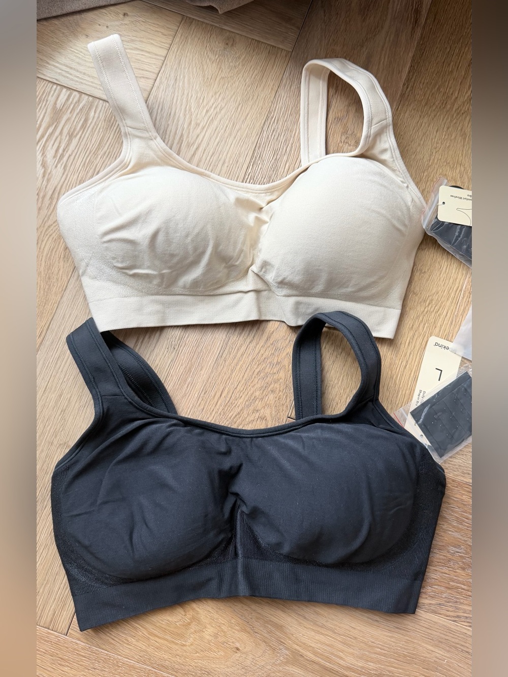 Truekind® Daily Comfort Wireless Shaper Bra Large, Chai and Black Bundle